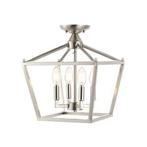 JONATHAN Y - 12" 4-Light Plains Mini Lantern Iron Modern Farmho Gray